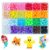 Pony Bead, 600pcs Pony Bead Set: Plastic Beads for Bracelets with Tools & Divided Storage Box, 24 Assorted Styles
