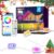 POOFZY Permanent Outdoor Lights for House,100ft RGB+IC Smart Outdoor Decor, 50 Scene Modes,App/Remote Control,IP67 Waterproof,for Christmas,Easter,V-Day,Thanksgiving,Daily & Holiday Party Decor