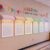 Poola Voidra 72 Pcs Pastel Gingham Back to School Classroom Awning Decor Kit Bulletin Board Canopy with Poster Paper Warm LED Light Border Trim for Teacher Classroom School Wall Chalkboard