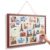 Poola Voidra Magnetic Linen Bulletin Board Wooden Frame Magnetic Board for Wall Farmhouse Hanging Metal Bulletin for Display Magnetical Letter Refrigerator Photo Number Note(30 x 20 Inch,Wood Color)