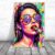 Pop Art Woman Canvas Print Colorful Graffiti Street Wall Decor