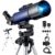 Portable Astronomy Monocular Telescope with Adjustable Phone Tripod Adapter with 4 Moon Filters, Refractor Telescope for Kids and Adults Beginners, Ideal Gift for
