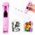 Portable Binder Clip Stapler, Reusable Portable Paper Clam Clip Dispenser with 100 Metal Refill Clips, 50 Silver and 50 Color Clips for Home, School, Desk and Office Use (Pink-1Pcs)