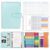 Portable Binder Notebook Kit Refillable Binder Budget Planner Loose-Leaf Journal Notepad for Adult Scheduling Journaling Budget Planner with Stickers Labels Cash Envelopes Wallet and Monthly Bill