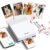 Portable Photo Printer, PP03 Color Mini Instant Photo Printer, White, with 50 Sheets of Photo Paper, Wireless Printing, for Party, Family, Travel, and DIY