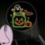 Portable Projector Lamp USB Powered Featuring Halloween Ghost in Jar with Pumpkin Face Bat and Pumpkin Star Accents for Festive Atmosphere