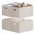 Posprica Closet Storage Bins, 4 Pack Closet Shelf Organizers, Linen Fabric Decorative Storage Baskets for Organizing, Foldable Storage Box for Clothes, 15×10.5×8.25 Inch (Beige)