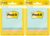 Post-it Notes, 3 x 3 in, Beachside Café Collection, 4 Pads (Pack of 2)
