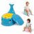 potty training toilet Baby Potty Training Toilet Seat for Toddlers，Whale Potty Chair with Lid, Back Support & Splash Guard, Non-Slip Kids Toilet Trainer for Boys Girls Ages 1-3(Blue)