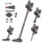 Prasky Cordless Vacuum Cleaner, 45KPA Powerful Stick Vacuum with LED Display Design, Tangle-Free Brush, Self-Standing, HEPA Filter, for Pet Hair, Carpet, Hardwood – Black