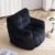 Pre-Filled Tufted Bean Bag Chair with Memory Foam, Cozy Lounge Seat (Black)