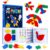 PRE-WORLD Pattern Blocks, 30 Pcs Interlocking Geometric Puzzle Kids 3+
