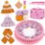 PREBOX Knitting Loom Craft Kit for Kids & Beginners – Create Hat & Scraf with Yarn, Hook Needle, Birthday Gifts Ideas for Teens Girls Age 6-8 8-12 14+, Pink Loom