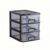 predolo Desktop Drawer Organizer Stacked Design Office Supply Drawer Organizer Rectangular Shape Workspace Storage for Home Desk, 3-Layer Black Frame With White Transparent Drawers