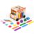 predolo Multifunction Push Toy Educational Wooden Activity Car Colorful Wooden Shape Sorter Toy for Preschoolers