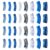Pretelry 8 Styles Blue Acrylic Curved Tube Beads for DIY Jewelry Making