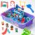 PreTrans Pet Track Set, Pet Sensory Bin for Kids, All-in-One Animal Sensory Sand Kit with Dog Playset & Tools