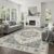 PRIMEAX 9 * 12ft Washable Vintage Area Rug, Non-Slip Backing Low Pile Large Carpet for Living Room Bedroom Dining Room Farmhouse Home Decor