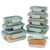 ProKeeper Borosilicate Glass Food Storage Containers W Airtight Leak-Proof Snap-Lock Lids Removable Silicone Bases, Assorted Sizes Oven Freezer & Microwave Safe BPA-Free, Mint (16-Piece Everyday Set)