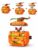 Pumpkin Building Set, Orange Jack-O’-Lantern with Hand-Crank Rising Skull