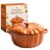 Pumpkin Dutch Oven, 4QT Enameled Cast Iron Pot with Lid，Orange A 7.9in