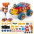 Pup Go 3-in-1 Take Apart Car for Boys with Electric Drill, 46Pcs Construction Toy Truck, Build Your Own Toy Car with Play Tools, Ideal STEM Gift for Kids Children Ages 3 4 5 6 7 8 9 Year Old Red
