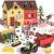 Pupu Pig Farm Animals Barn House Toys – Kids Tractor Toy with Lights & Sound, Horse Stable, Cowshed, Chicken Fence, Animal, Farm Accessories, Easter Birthday Gifts for Boys Toddlers Ages 3+