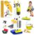PUPU PIG Toddler Toys Cleaning Set, Kids Cleaning Toy Set, Pretend Play Home Cleaning Playset – Incl.Electric Toy Vacuum, Broom and Dustpan Set, Mop,Duster and More,Cleaning Tools Toys for Boys Girls