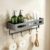 PureBox Adhesive Shower Caddy, Shower Shelf for Inside Shower No Drilling, Carbon Steel Stick On Shower Organizer with Towel Bar & Hooks, Removable Bathroom Shelf Storage Rack (Gray)