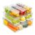 Pure Future 10-Pack Clear Fridge Organizer Containers with Lids, Stackable BPA-Free Refrigerator & Produce Storage Containers with Drain Tray & Anti-Slip Base for Fruits, Veggies & Drinks