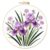 Purple Iris Long Stitch DIY Stamped Embroidery Kit for Beginners with Hoop