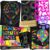 PURPLE LADYBUG Rainbow Scratch Art Paper, 79 PCS Creative Drawing Paper & Stencils – Arts and Crafts for Ages 4-12, Kids Craft Activity Set, Summer Activities for Kids, Travel & Wedding Activities