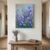 Purple Spring Floral Wood Canvas Wall Art, Wall Decor for Bedroom Living Room Dining, Elegant Garden Aesthetic Canvas Prints Artwork Ready to Hang Home Decor Accent, Housewarming Gift 20”x30”