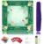 Pyrrhite Chinoiserie Mahjong Mat Set, 33″x33″Anti-Slip Noise Reduction Waterproof Gaming Table Mat with Carrying Bag, Mahjong Cards, Sleeves, Dice & Card Line Finder – Green