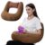 PYURIFAI Crochet Pillow for Lap Support – Reading Pillow for Laptop with Extra Back Pillow for Support, Multi-Purpose Reading Pillow for Gaming/Working/Crocheting, Soft Coffee