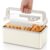 QCQHDU Bread Box, Time Recording Stainless Steel Corner Fresh Bread Box Airtight Keeper Food Storage Container for Kitchen Countertop Homemade Breadbox BPA Free, 5800ML Large Capacity, Beige