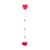 Qcwwy Rechargeable Bubble Machine 500mAh 10 Holes 3 Speeds Height Adjustable 21 to 47 Inches Leak Proof with Music and Lights, Fillable Base for Lawn Camping Party (Red)