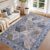 QDUIDU Moroccan Boho Floral Geometric Patchwork Washable 8×10 Large Rug