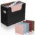 Qeeenar 5 Pcs Hanging File Folders with Tabs 1 Pcs File Folders Organizer Box Letter Size Hanging Filing Organizer for Document Cabinets Office Home Supplies (Morandi)