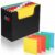 Qeeenar 5 Pcs Hanging File Folders with Tabs 1 Pcs File Folders Organizer Box Letter Size Hanging Filing Organizer for Document Cabinets Office Home Supplies (Multicolor)