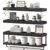 QEEIG Bathroom Floating Shelves Over Toilet – Wall Mounted Shelf Toilet Paper Storage Farmhouse 32 inch Long Set of 3, Black (027-80B3)