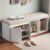 QEZEOM 47.24″ Shoe Storage Bench, Entryway Shoe Bench, White