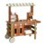 Qianly Wooden Market Stand Multiple Compartments Children’s Market Stand Imagination Grocery Store Playset, Outdoor Multifunctional Selling Cart