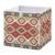 Qilmy Boho Aztec Pattern Storage Cube Bins, 11X11X11 Inch Collapsible Fabric Storage Cube Organizer with Handles, Sturdy Storage Bins for Shelves, Wardrobe, Books