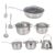 Qinlorgo Stainless Steel Cookware Set, 12 Piece Kitchen Cooking Set with 3 Saucepans Frying Pan Kettle Milk Pot 5 Lids 2 Spoons Spatula for Induction Cooktop Stovetop Cooking