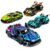 QiqoPoyee 4 Pack Supercar Building Set, Futuristic Racing Car Model Kit Collection, Creative Building Blocks Toy for Kids, Teens & Adults, STEM Construction Set, Collectible Display Vehicle Gift