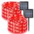 QITONG 2 Pack Halloween Solar Fairy Lights, Each 66ft 200 LED Red String Light Outdoor Waterproof, 8 Modes Silver Wire Christmas Twinkle Mini Lights