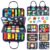 Qizfun Montessori Busy Board & Busy Book for Toddlers – Sensory & Learning Toy That Keeps Kids Busy, Travel Toy for Airplane & Car, Screen for Boys & Girls (Blue/P4)