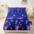 QOOMO Colourful Butterfly Sheet Set,Dream Violet Flower Twin Bed Set for Kids,Cartoon Butterfly 4pcs Bedding Set Printed Comforter with 1 Fitted Sheet,1 Flat Sheet,2 Pillow Cases,Soft and Breathable