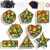 QOUBAI 32 Sets Back to School Geometric Recognition Suncatchers Craft DIY Window Stained Glass Effect Star Paper Crafts Home School Classroom Decor Kid Birthday Gift Creative Art Project Activity Game